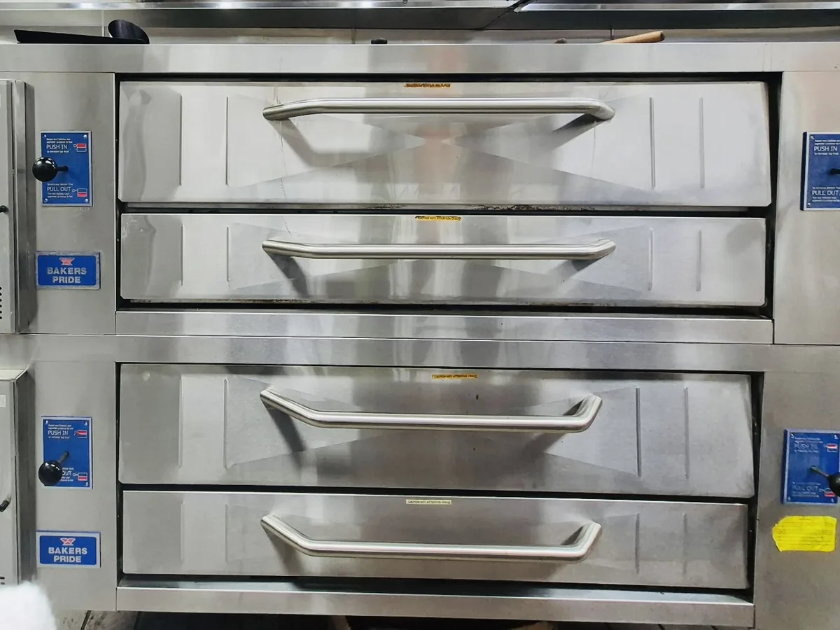 The same pizza deck oven cleaned back to clean stainless steel by ARC